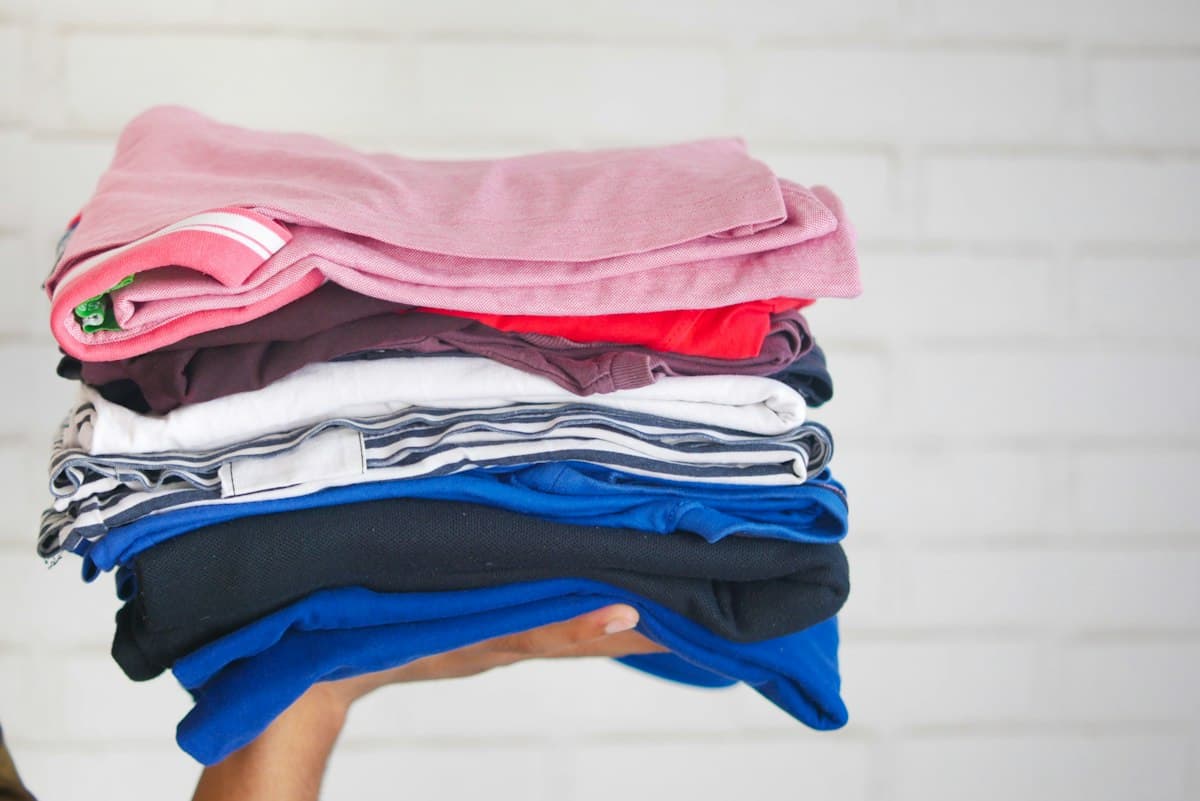 Freshly washed and folded clothes